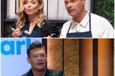 Ryan Seacrest demands Kelly Ripa ‘hurry it up’ as he returns to Live but she shuts him down and forces him to leave set