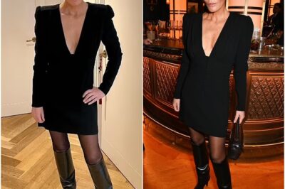 Braless Patsy Kensit, 56, shows off her jaw-dropping figure in a plunging black minidress as she parties during London Fashion Week