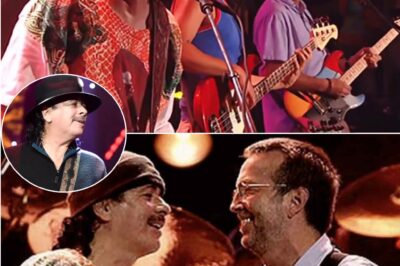 Carlos Santana and Eric Clapton—two immortal legends—turned “Jin Go Lo Ba” into a masterful meeting, where every note burned with soul and masterful improvisation. Santana ignited the Latin Rock fire with his haunting melodies, while Clapton blended naturally with his signature blues, creating a rare fusion of seemingly opposing styles. The performance was not only a technical virtuosity, but also a musical dialogue, where every bend of the strings carried emotion and depth. There were explosive moments, there were quiet moments, but above all, it was a meeting of two worlds, an experience that cannot be repeated. When the final notes died down, the listener could not help but feel like they had witnessed a historic moment—where music truly became the universal language.