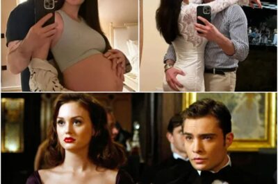 Bumping along Ed Westwick poses with heavily pregnant wife Amy Jackson as she shows off huge bump in countdown to giving birth