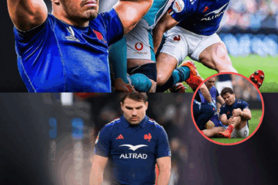 Antoine Dupont victime d’un cauchemar absolu : suspicion de rupture du ligament croisé antérieur et du ligament collatéral médial, une fin d’année brisée pour le héros national du rugby français – la douleur est insupportable, la carrière est en danger !