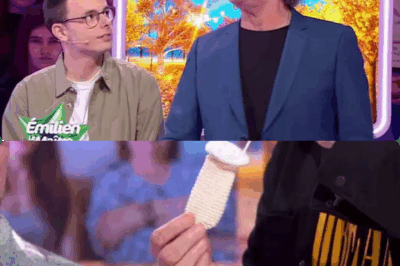 Emilien offre un cadeau étrange à Zette, Jean-Luc Reichmann hilare