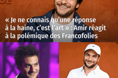 Boycotté aux Francofolies, Amir sort du silence : “Je ne connais qu’une seule réponse à la haine…” – une réaction digne et poignante qui bouleverse ses fans      Du 17 au 20 juillet, la version Belge des Francofolies de La Rochelle s’est déroulée à Spa, dans la région des Ardennes. Au programme, des artistes tels que IAM, Dadju, Kendji Girac, Julien Doré ou même la grande Véronique Sanson, sont venus se produire face aux milliers de spectateurs passionnés. Cette année, pour sa 31e édition, le Festival a été entaché d’un conflit suivi par un appel au boycott.