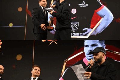 Personne ne s’y attendait : le rappeur Oli brise les frontières entre musique et rugby en offrant à Antoine Dupont l’Oscar d’Or du Midi Olympique devant des témoins stupéfaits