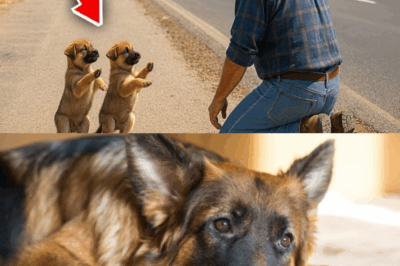 Le courage de deux petites âmes brise les cœurs et réveille les consciences : une histoire d’abandon qui se transforme en un combat pour la justice 💔🐶✨ “Regardez-moi.” C’est le cri silencieux que James, un routier solitaire, a entendu en voyant deux petits chiots bergers allemands au milieu d’une route déserte. Deux petits êtres, non pas apeurés, mais animés par une détermination surhumaine. Les yeux fixés sur lui, leurs petites pattes levées en signe de supplication, ils ne demandaient pas l’aumône, mais l’aide. Leur mission ? Guider James vers un secret insoutenable, une boîte en carton, véritable tombeau improvisé pour leurs frères et sœurs, laissés pour morts. Un acte de cruauté inimaginable qui a révélé un scandale d’ampleur nationale. Cet article vous plongera dans l’histoire de ces cinq chiots, surnommés “Les Cinq Courageux”, qui, par leur simple volonté de survivre, ont démantelé un élevage clandestin, réveillé les consciences et prouvé qu’un acte de compassion peut changer le monde. Préparez-vous à une immersion émouvante et bouleversante, où la noirceur de l’âme humaine se heurte à la pureté et au courage animal.  Lire la suite…